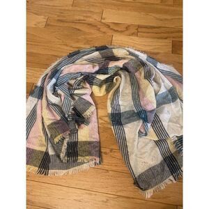 Vince Camuto unisex Multicolor knit Striped fringe edge Scarf Shawl OS